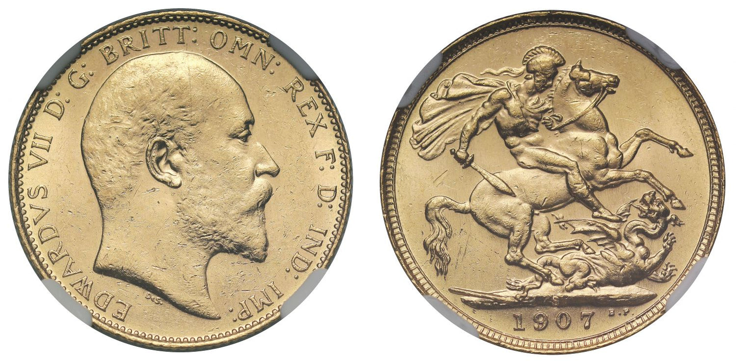 Edward VII 1907-S Sovereign Sydney Mint MS61
