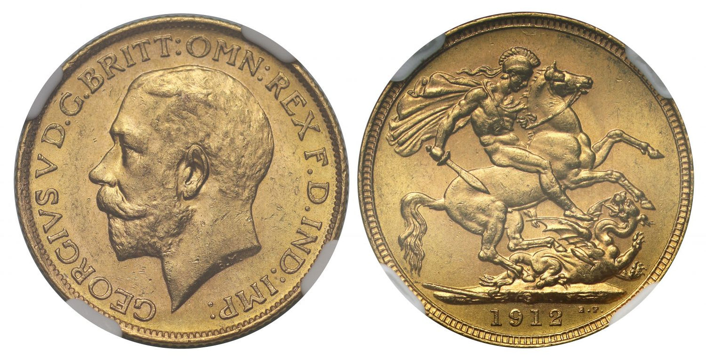 George V 1912-S Sovereign Sydney Mint MS62