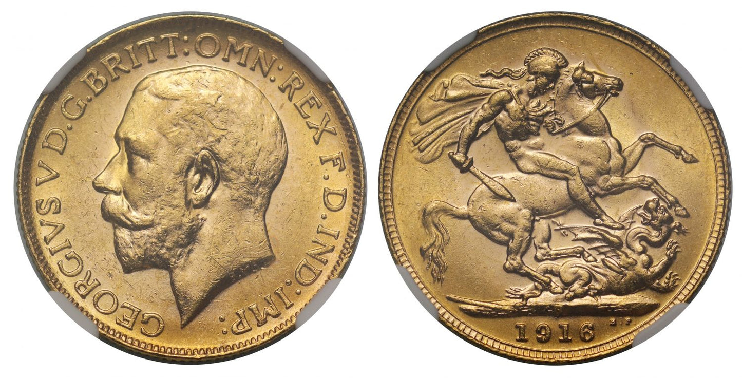 George V 1916-P Sovereign Perth Mint MS63