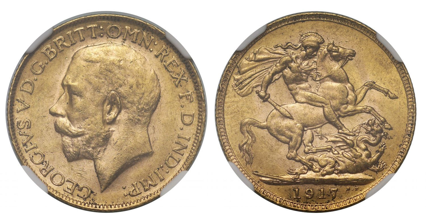 George V 1917-P Sovereign Perth Mint MS62