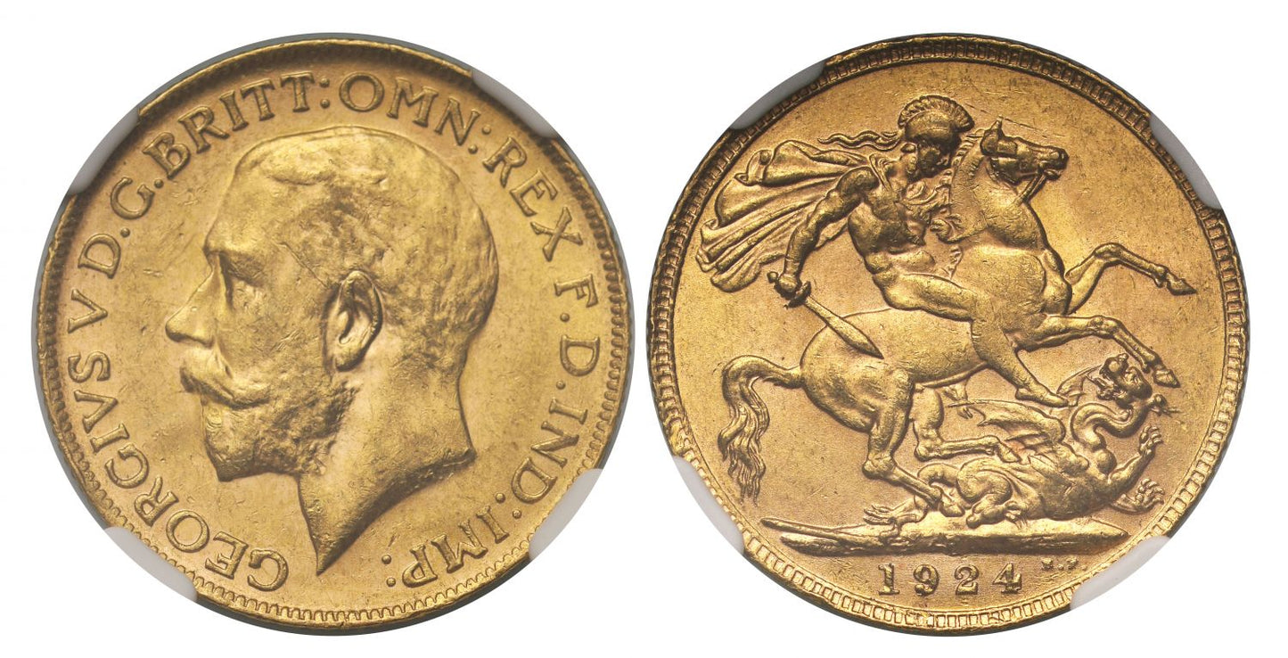 George V 1924-P Sovereign Perth Mint MS61