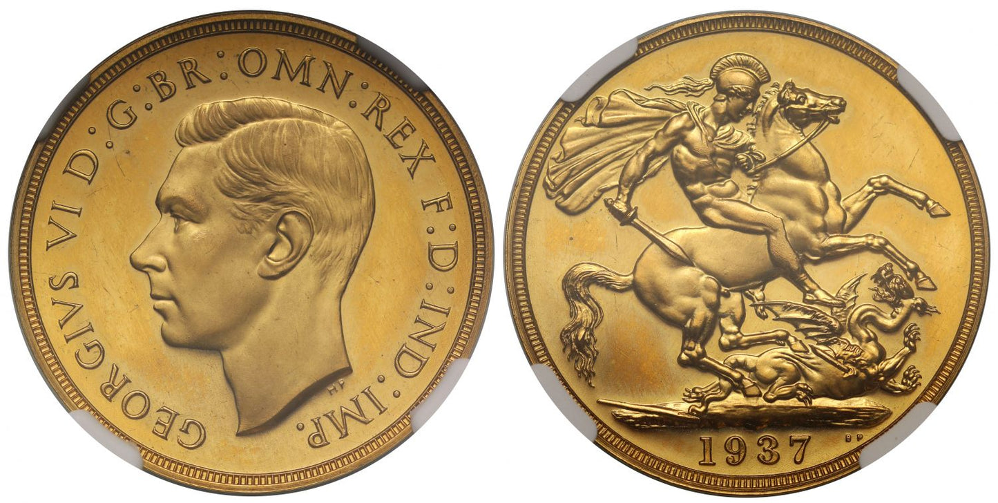 George VI 1937 proof Two-Pounds, PF64 CAMEO