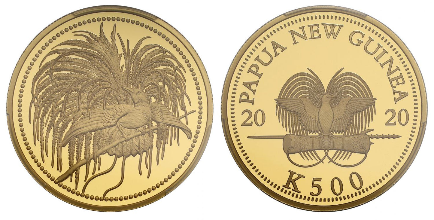 * PNG 2020 PR70 DCAM gold proof 1oz Bird of Paradise