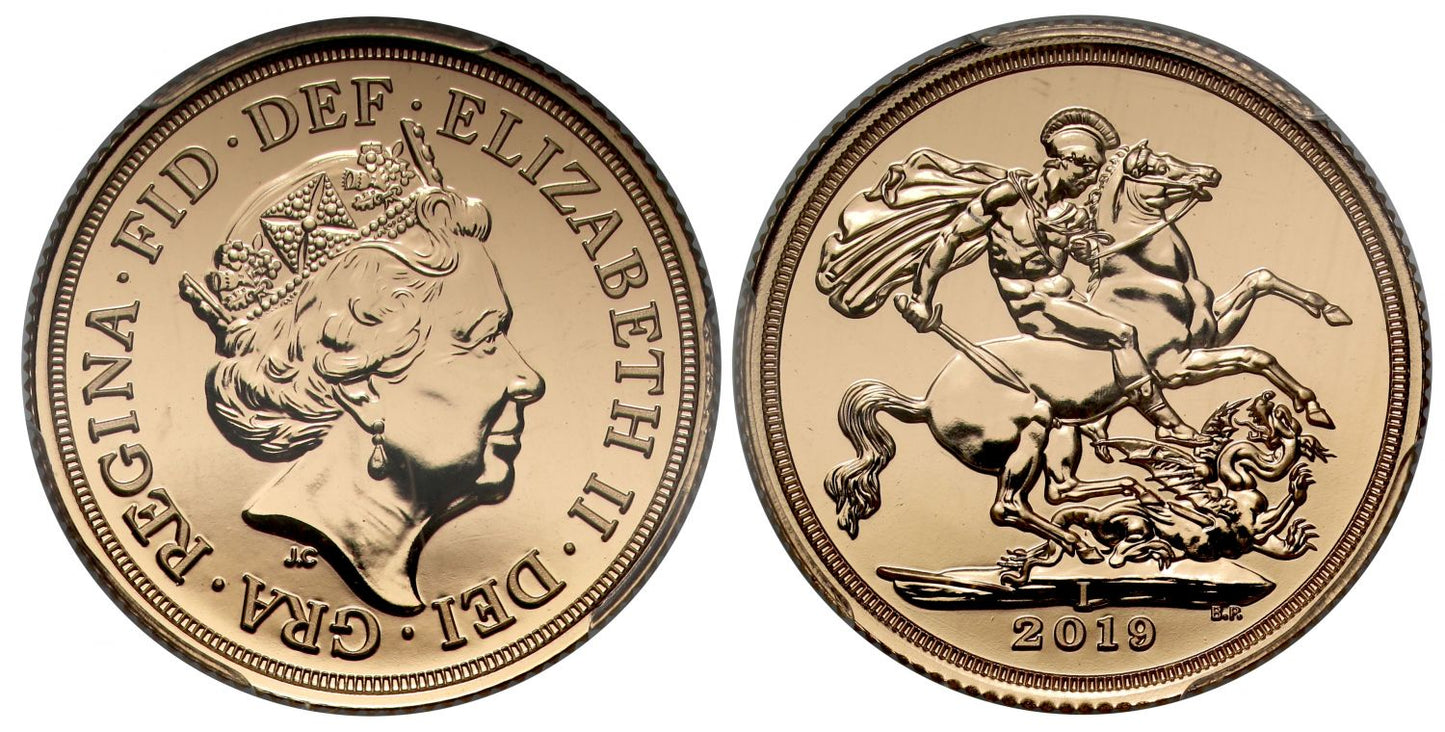 Elizabeth II 2019-I Sovereign Bombay Mint MS70