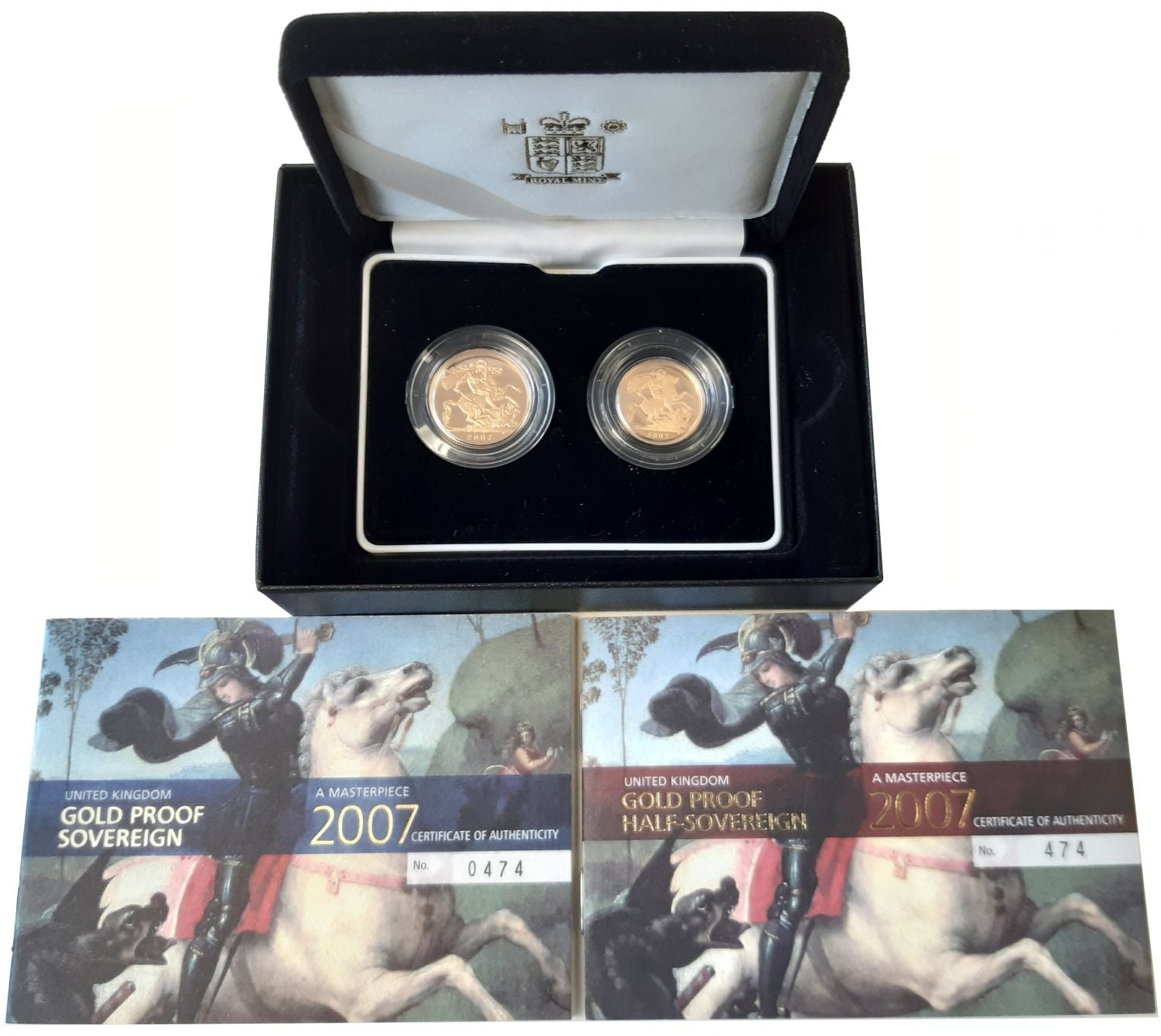 Elizabeth II 2007 2-coin proof Set Sovereign and Half-Sovereign