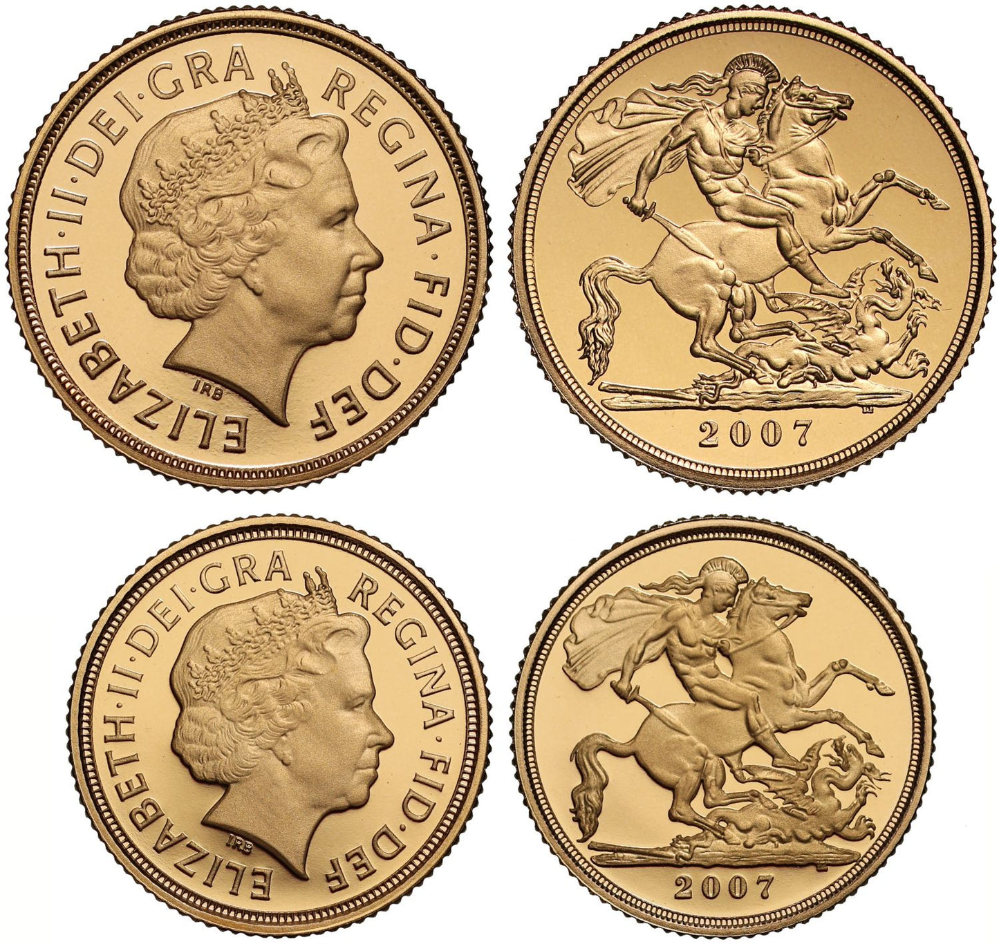 Elizabeth II 2007 2-coin proof Set Sovereign and Half-Sovereign