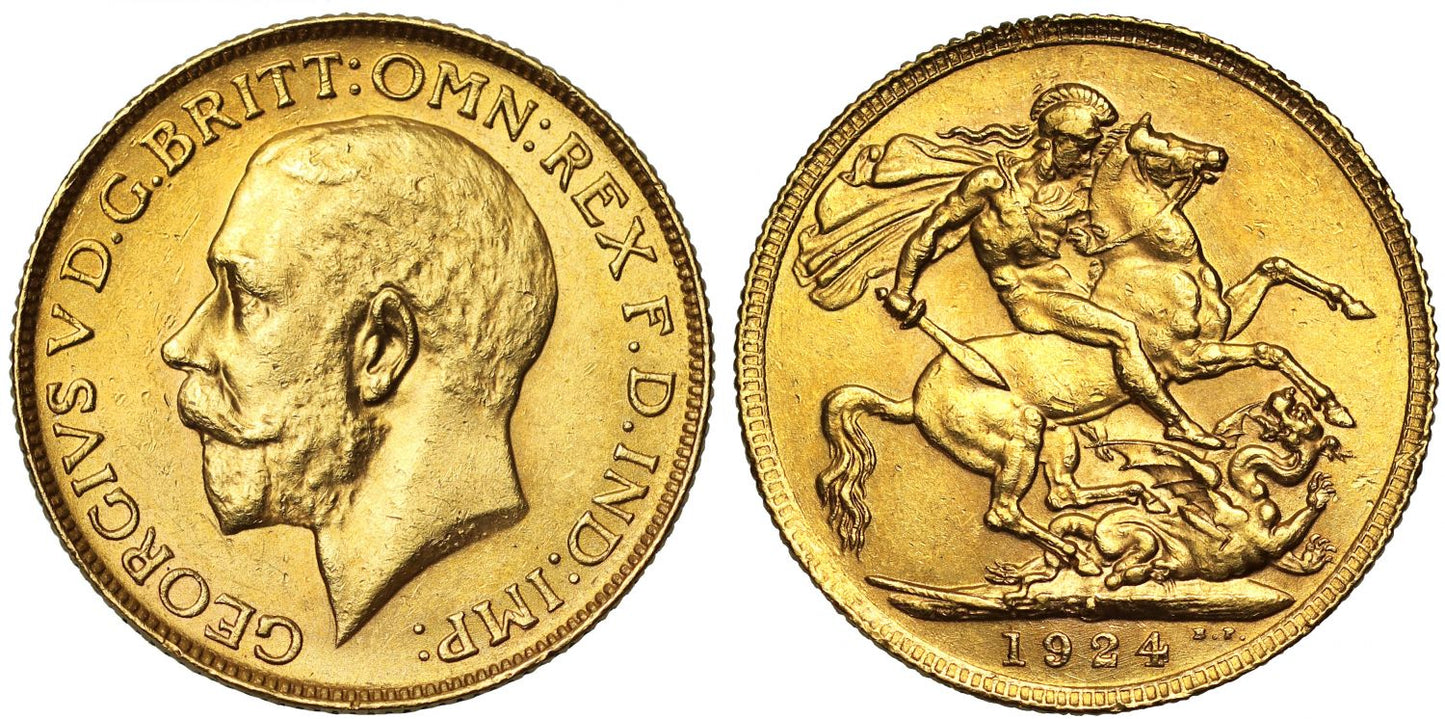 George V 1924 SA Sovereign Pretoria Mint MS61