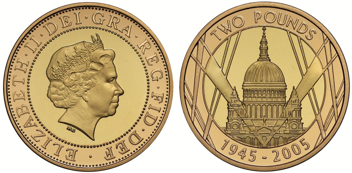 Elizabeth II 2005 proof Two-Pounds End of WWII