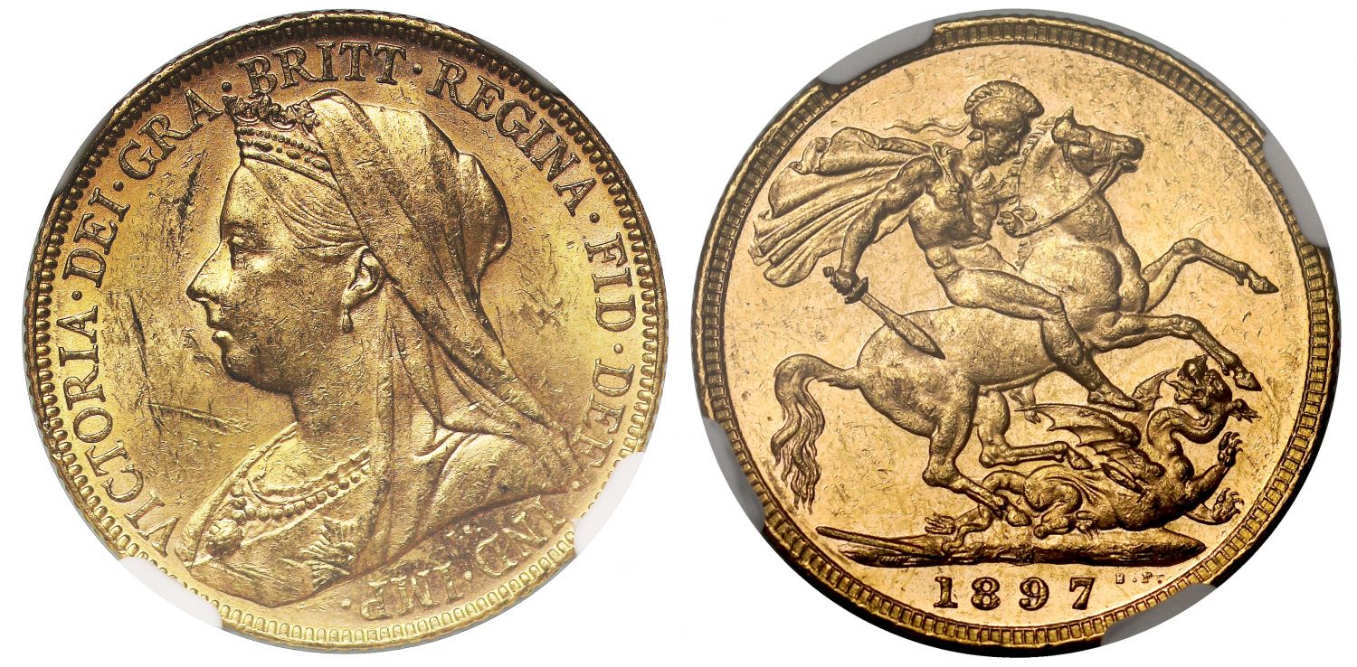 Victoria 1897-M Sovereign Melbourne Mint MS61