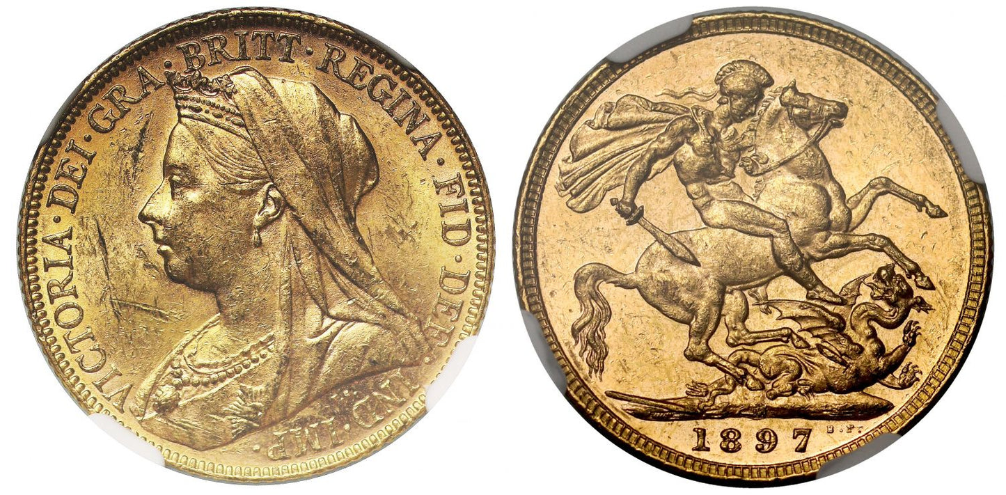 Victoria 1897-M Sovereign Melbourne Mint MS61