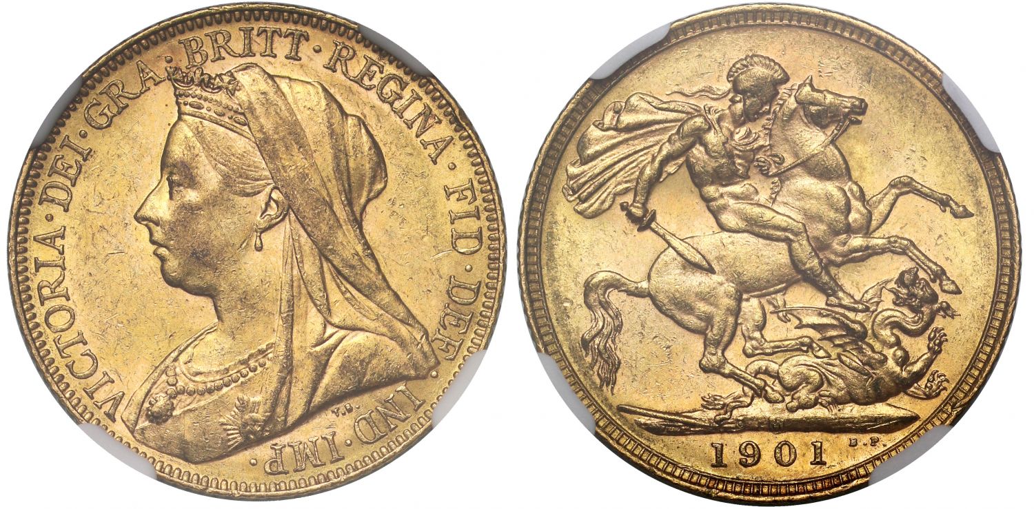 Victoria 1901-M Sovereign Melbourne Mint MS61