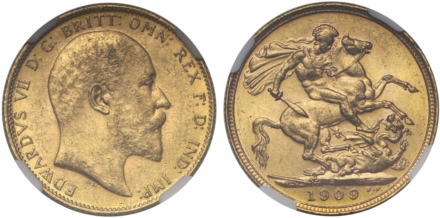 Edward VII 1909-S Sovereign Sydney Mint MS61