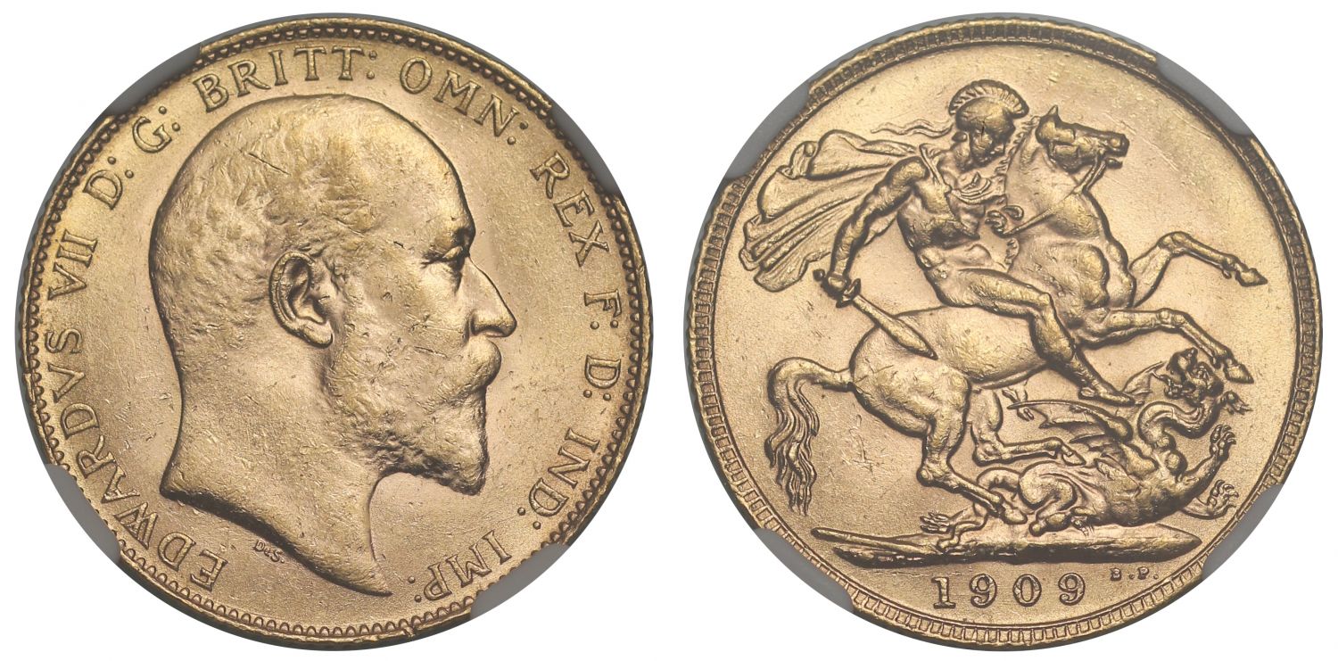 Edward VII 1909 Sovereign MS62