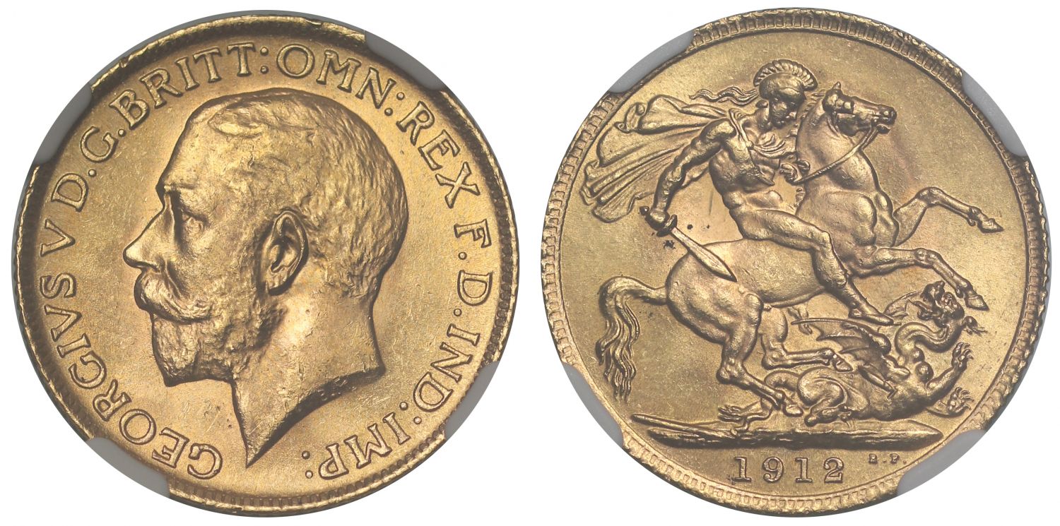 George V 1912 Sovereign MS64+
