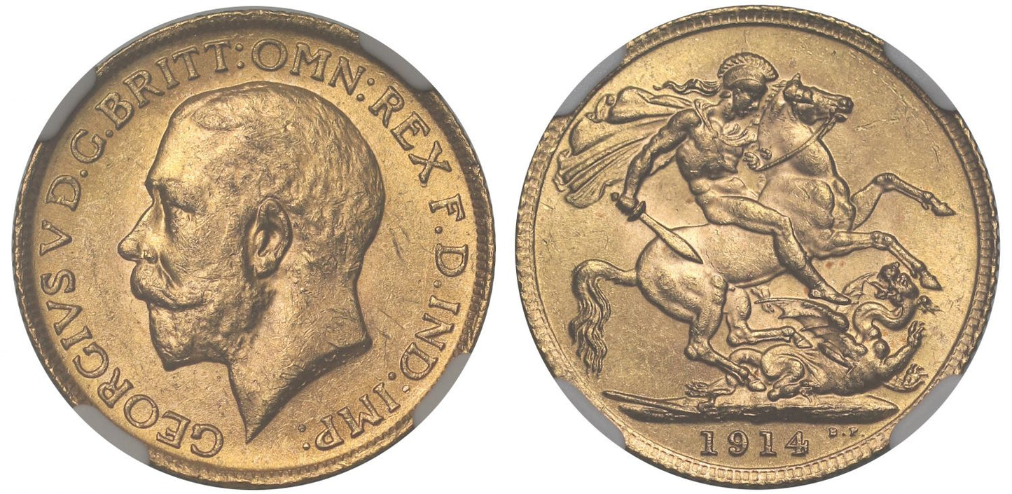 George V 1914 Sovereign MS62
