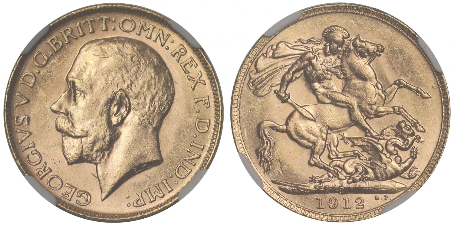George V 1912-P Sovereign Perth Mint MS62