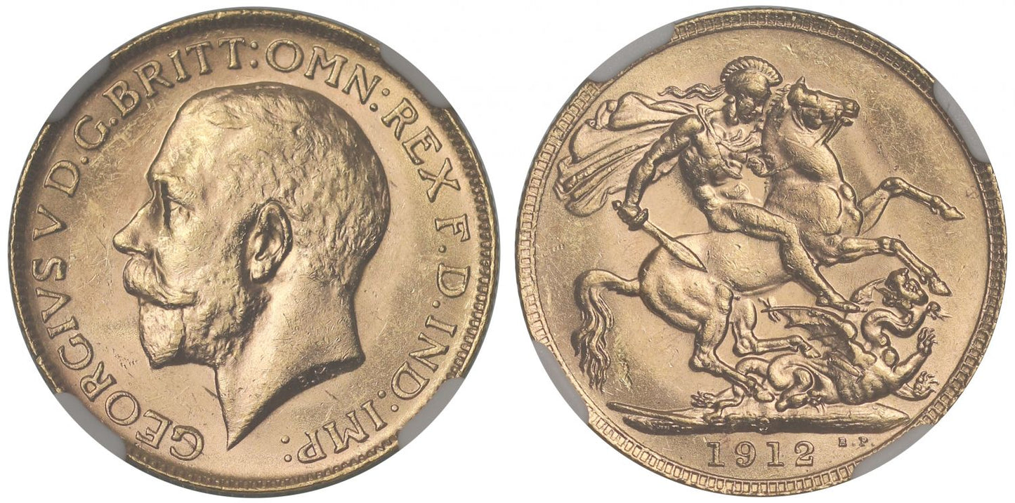 George V 1912-P Sovereign Perth Mint MS62