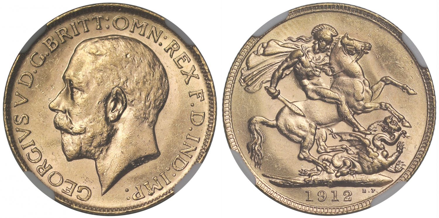 George V 1912-P Sovereign Perth Mint MS63