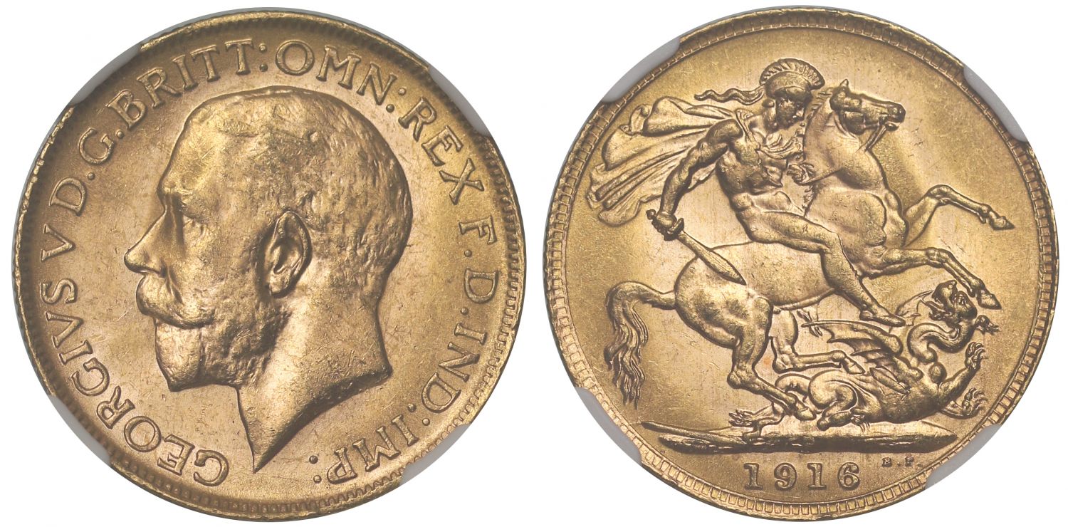 George V 1916-P Sovereign Perth Mint MS63