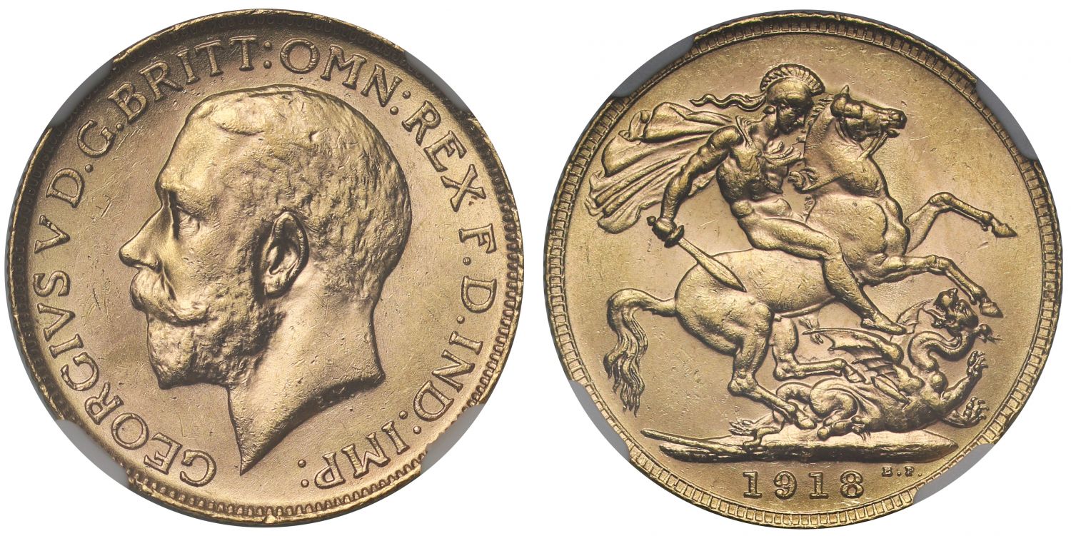 George V 1918-P Sovereign Perth Mint MS63