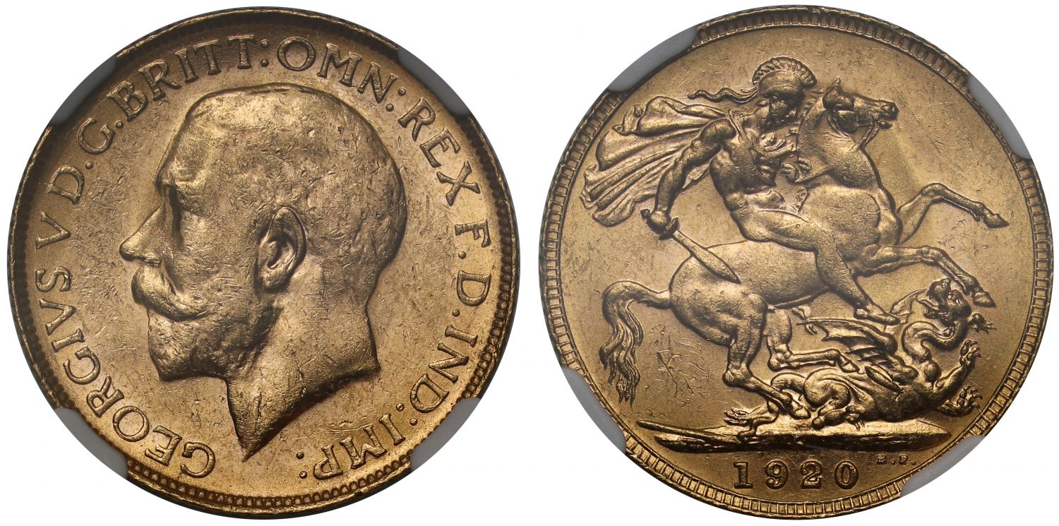 George V 1920-P Sovereign Perth Mint MS63