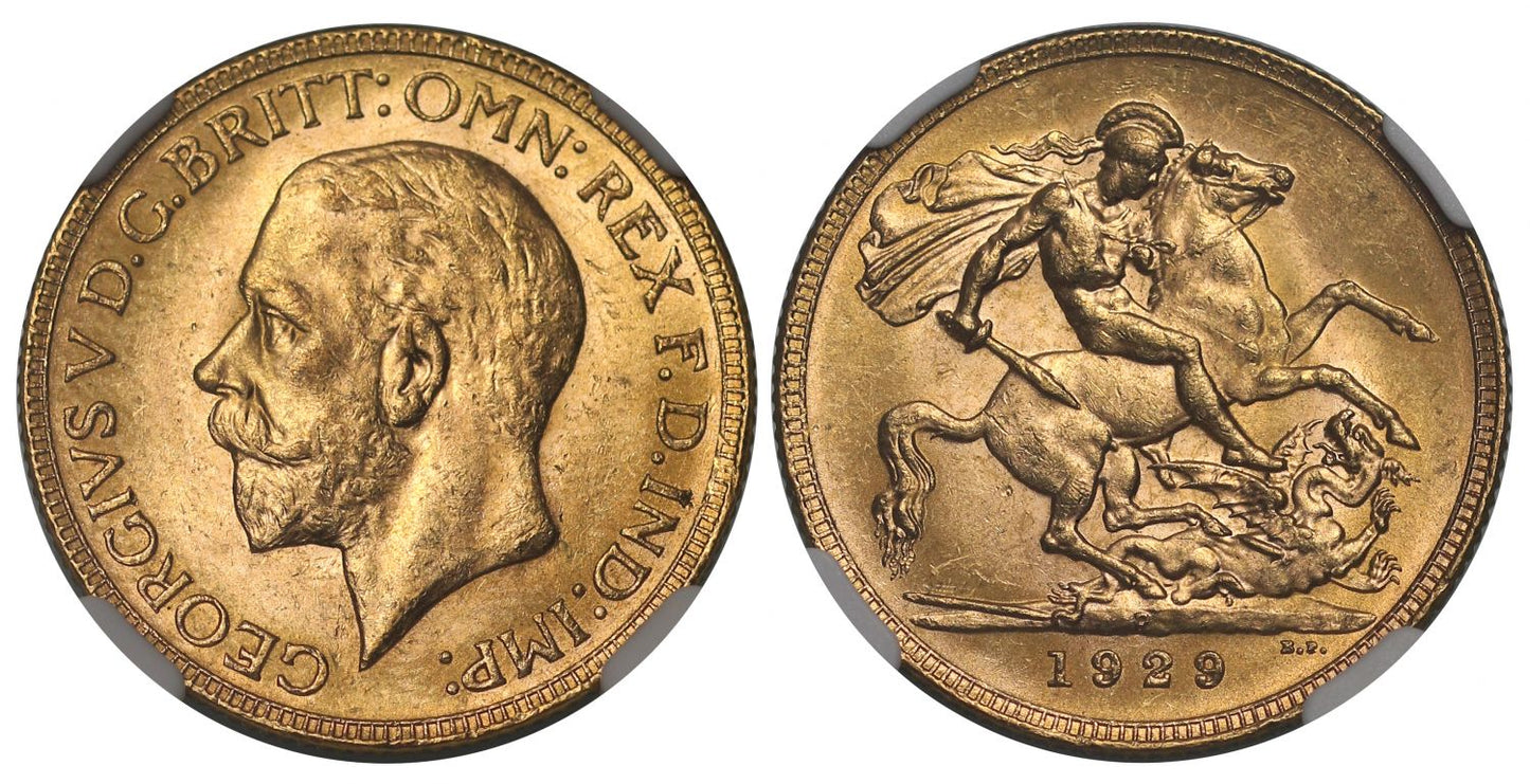 George V 1929-P Sovereign Perth Mint MS63