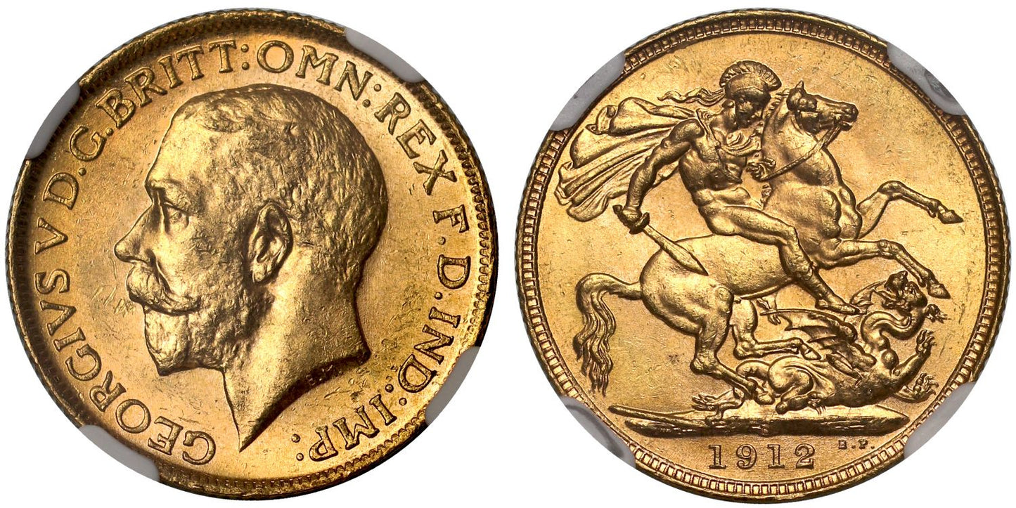 George V 1912-S Sovereign Sydney Mint MS63
