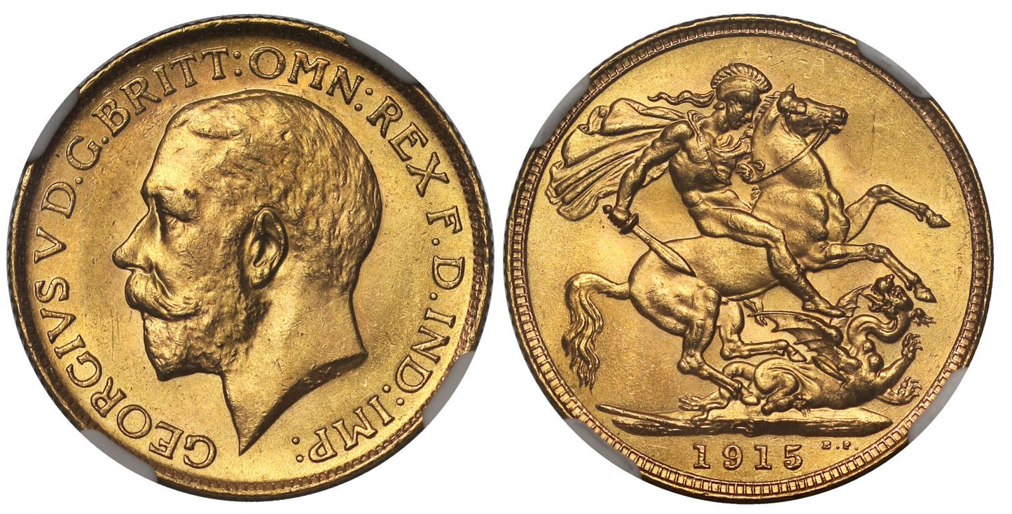George V 1915 S Sovereign Sydney Mint MS64