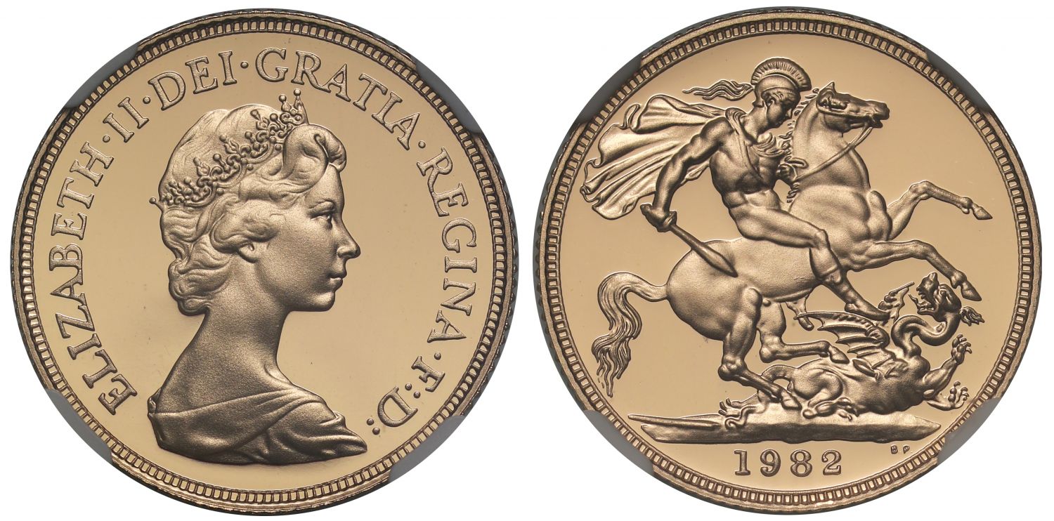 Elizabeth II 1982 proof Sovereign PF70 UCAM