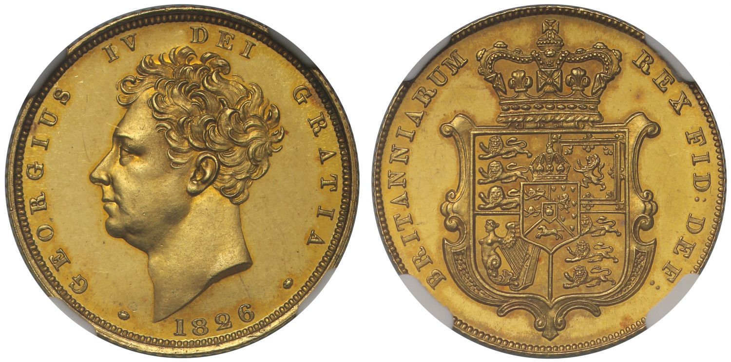 George IV 1826 proof Sovereign PF63 CAMEO