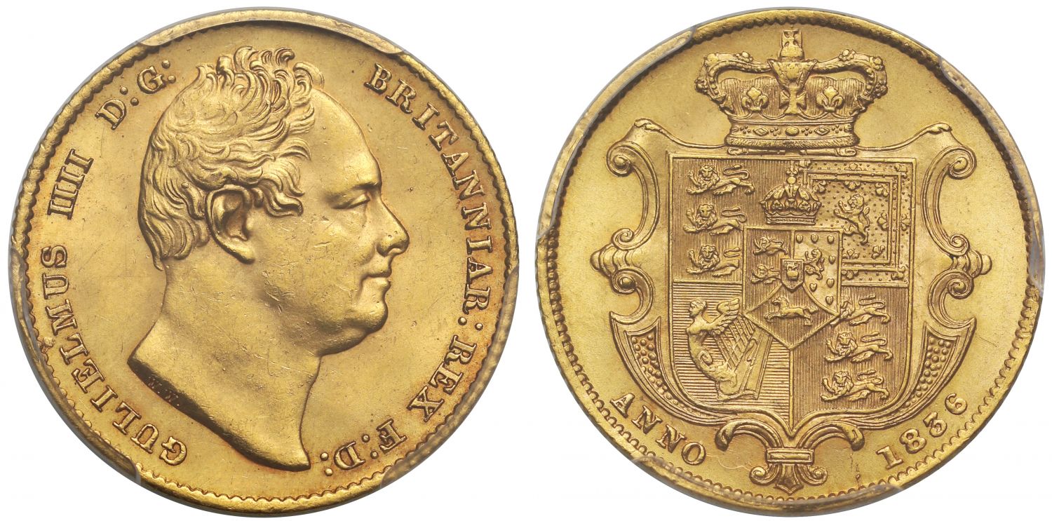 William IV 1836 Sovereign, MS62, penultimate year of reign