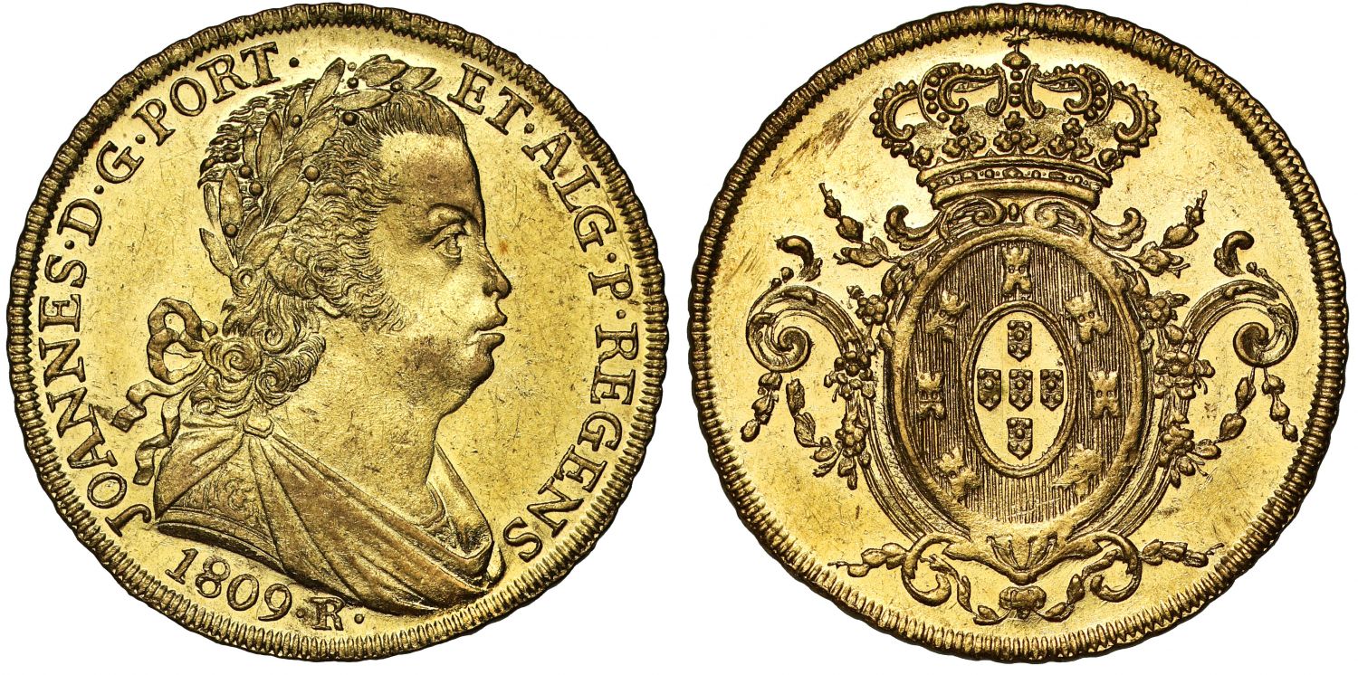 Brazil João VI 1809 Peça of 6,400 Reis, Ex Douro Cargo Shipwreck