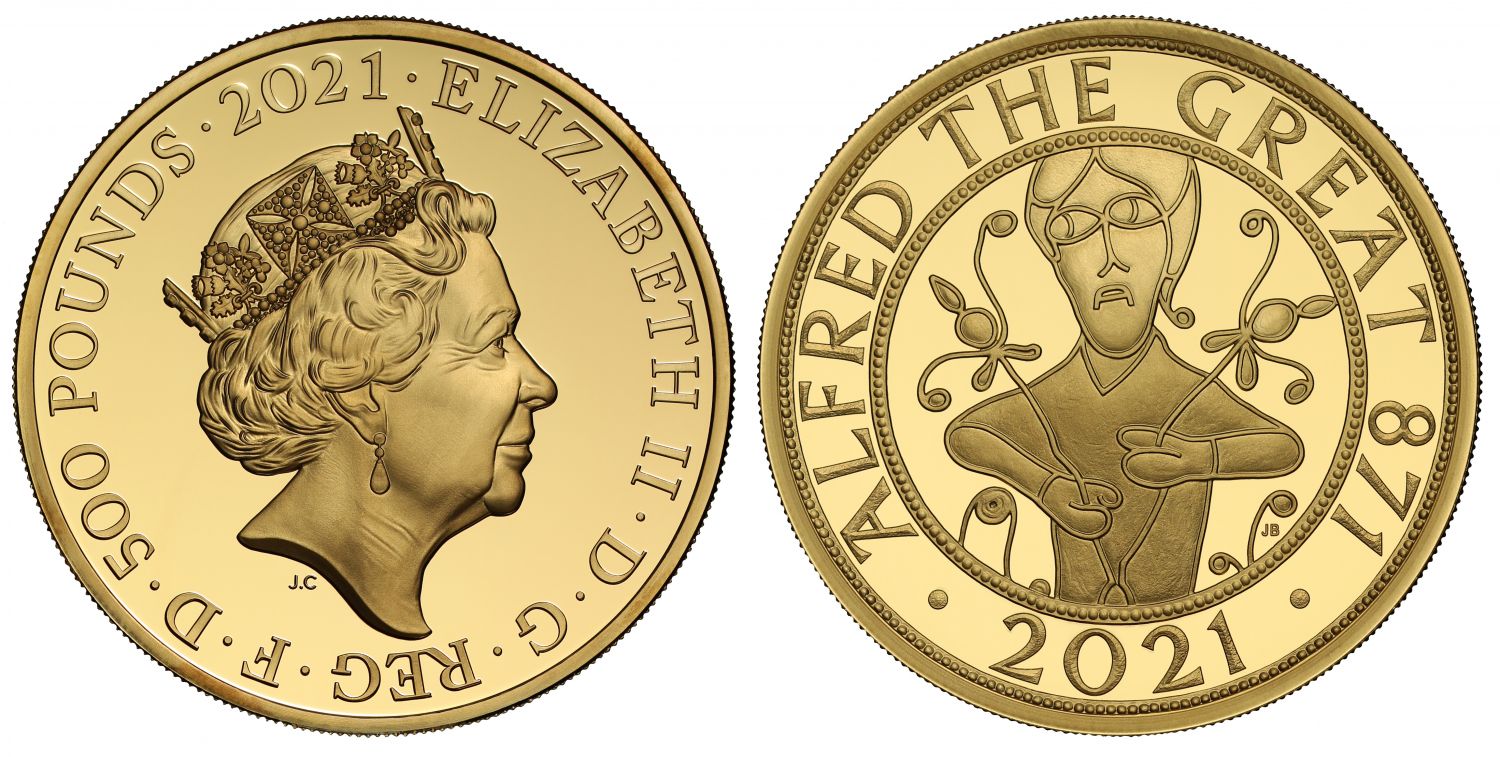 * Elizabeth II 2021 gold proof 5oz Alfred the Great