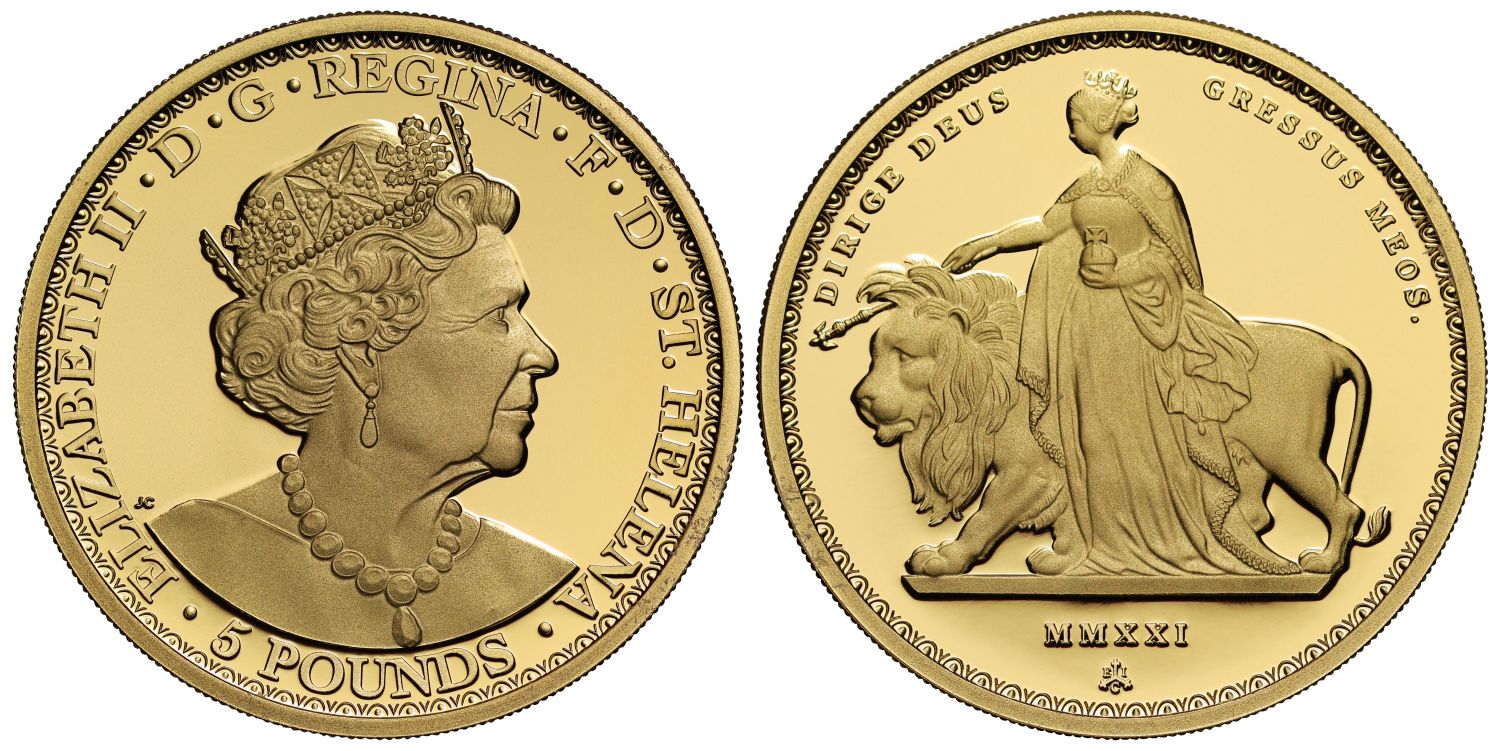 * QEII 2021 EIC gold proof 1oz Una & Lion