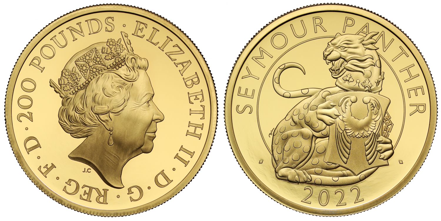 QEII 2022 PF70 UC gold 2oz Seymour Panther