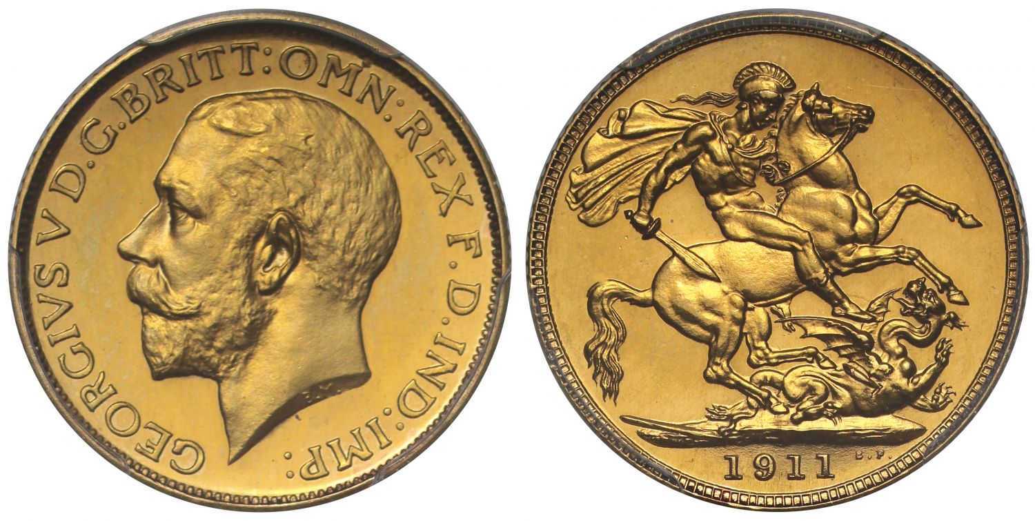 George V 1911 proof Sovereign PR62CAM, Coronation issue