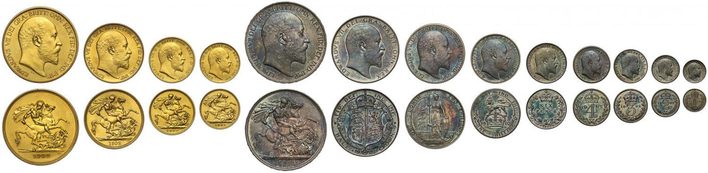 Edward VII 1902 13-coin matt proof Set, with original case, Coronation issue