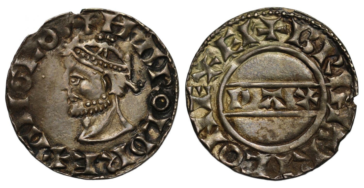 Harold II Penny, variety without sceptre, Exeter Mint, Brihtric, AU58