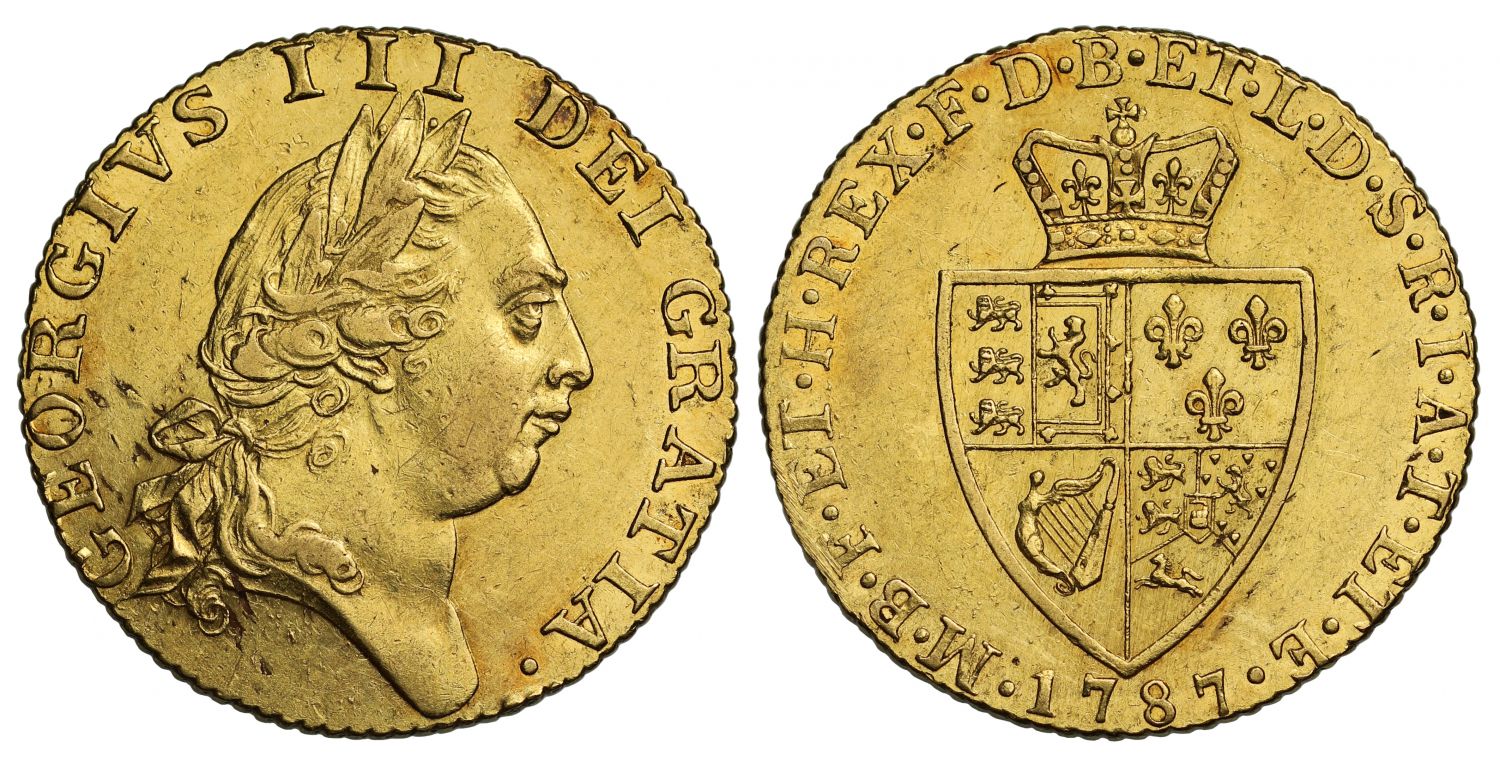 George III 1787 Guinea, fifth bust, Spade reverse type