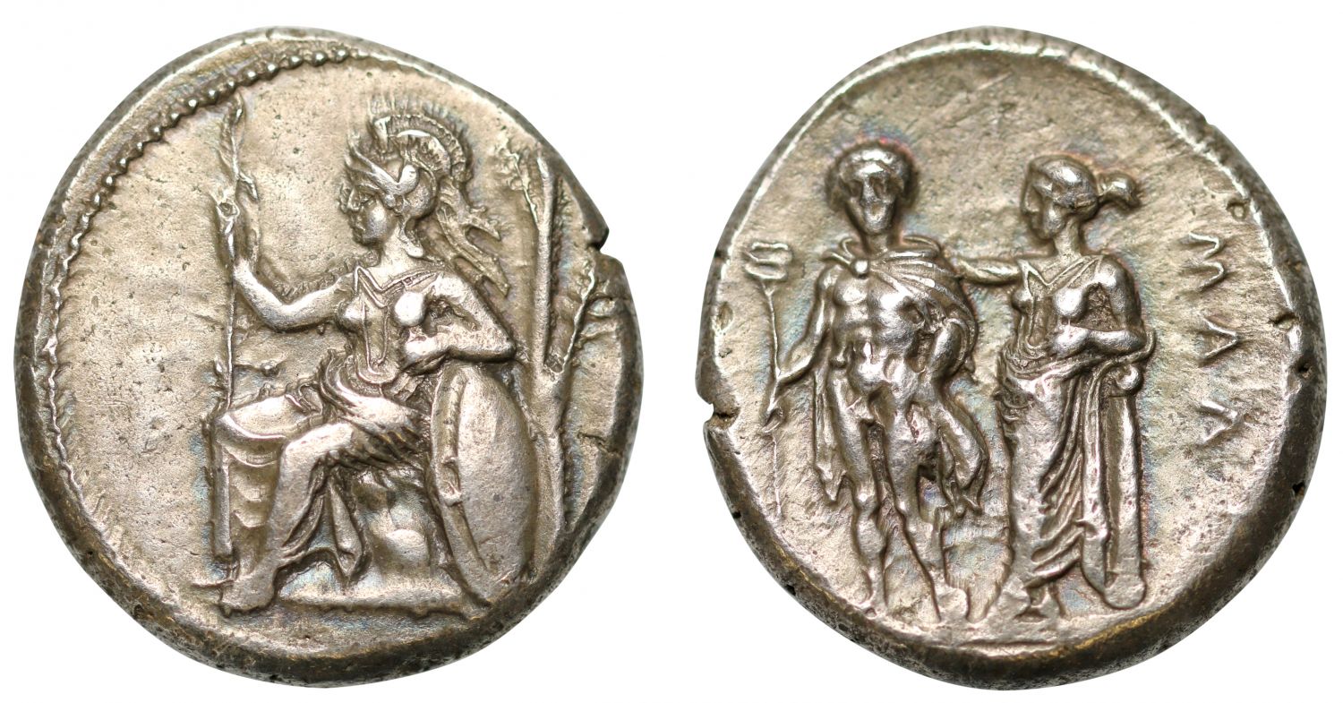 Cilicia, Mallos, Silver Stater: Athena, Hermes and Aphrodite