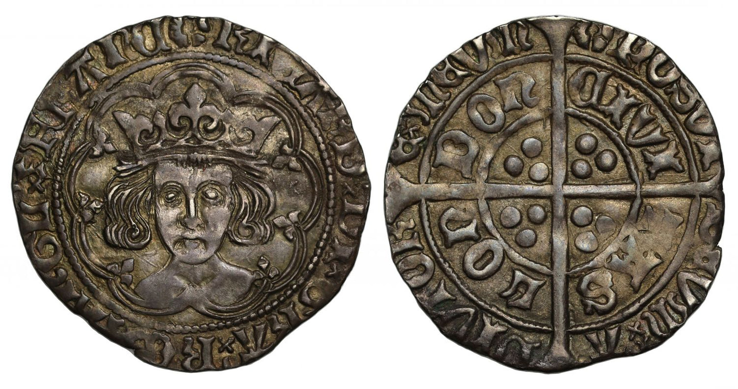 Richard III Groat, first type, mm halved sun and rose 1 both sides