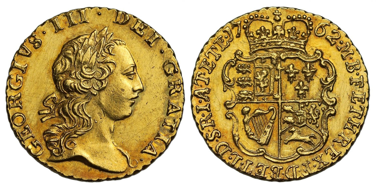 George III 1762 Quarter-Guinea, last year denomination issued
