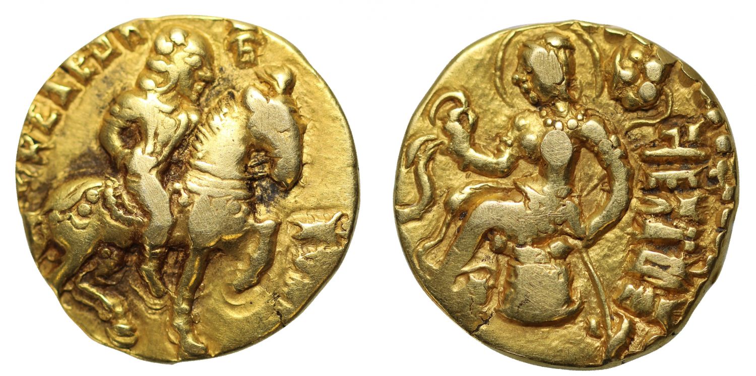 Kumaragupta I, Horseman type, Gold Dinar