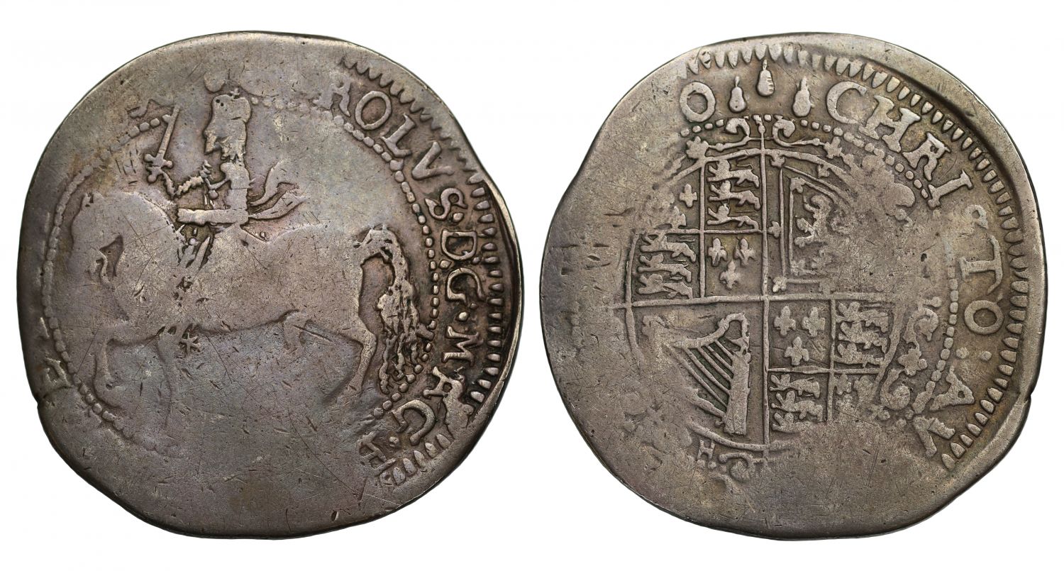 Charles I Halfcrown Hartlebury Castle, mm three pears, with H C on reverse, ex Oldnow collection