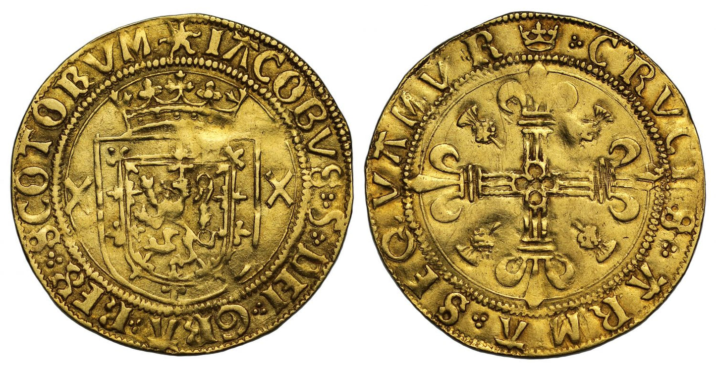 Scotland, James V gold Crown, 2nd coinage, type III, rounded shield base, very rare