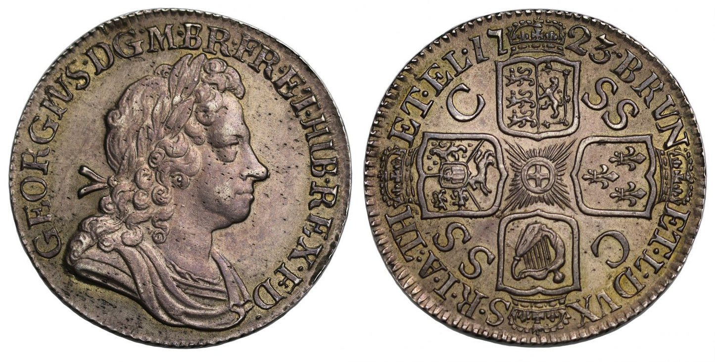George I 1723 SSC Shilling, first bust