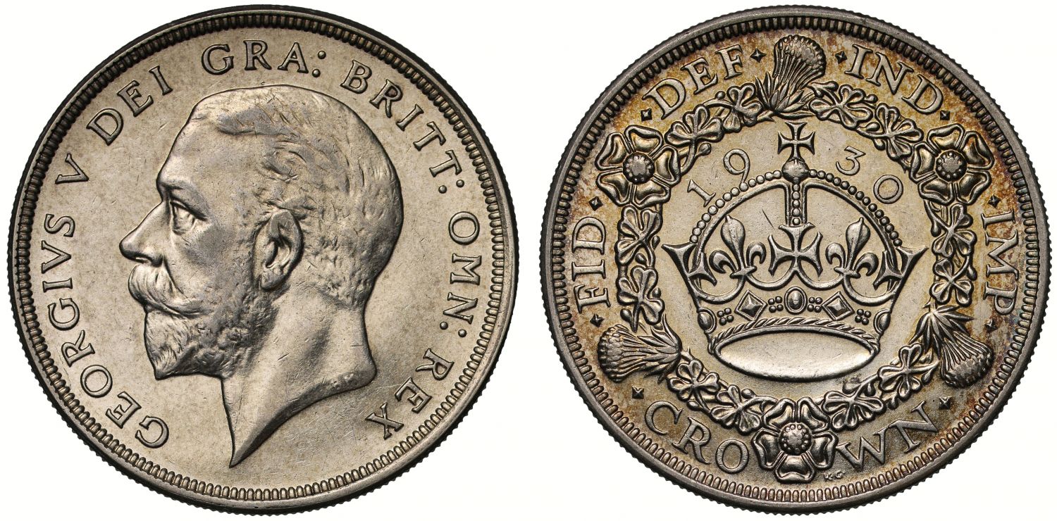 George V 1930 Wreath Crown, mintage only 4,847
