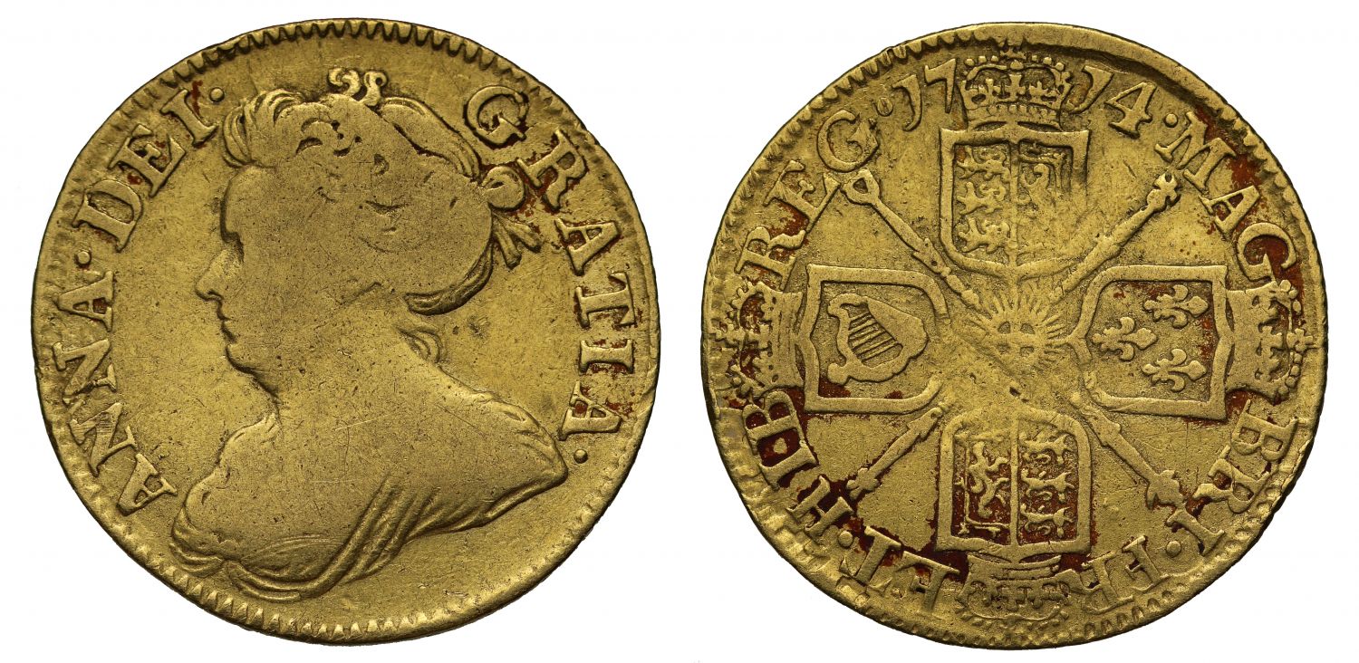 Anne 1714 Half-Guinea, last year for reign