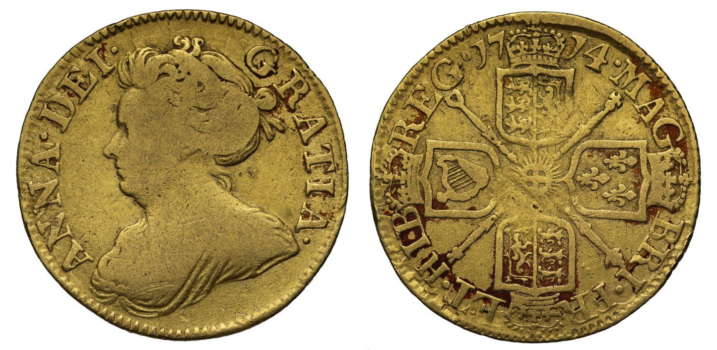 Anne 1714 Half-Guinea, last year for reign