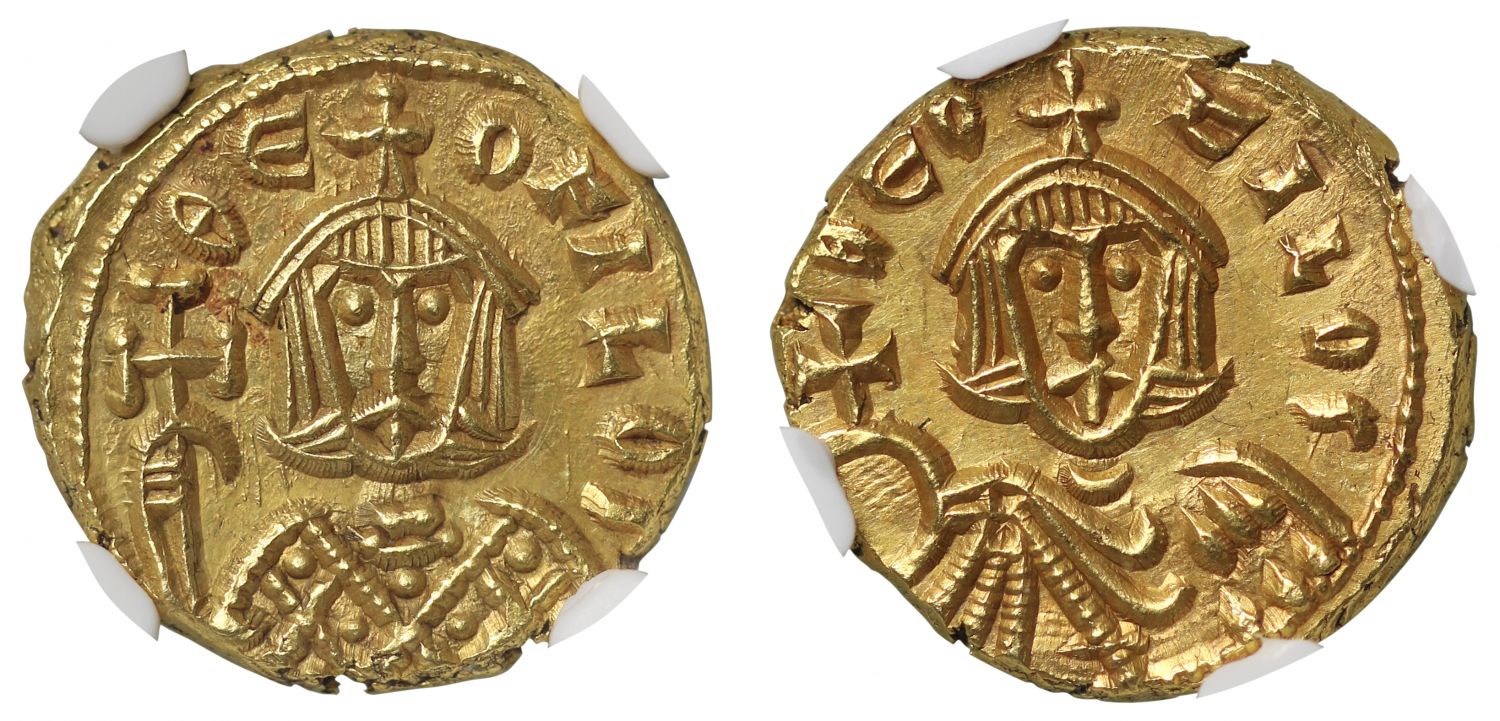 Theophilus, Gold Solidus, MS 5/5, 4/5.